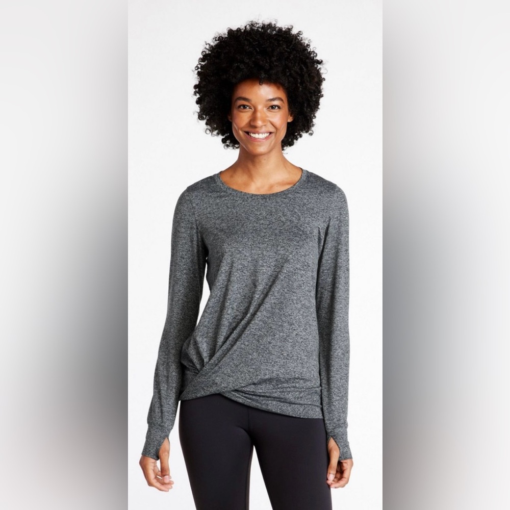 TEAL - L.L.Bean Women's VentureSoft Twist-Front Top, Long-Sleeve - 2X